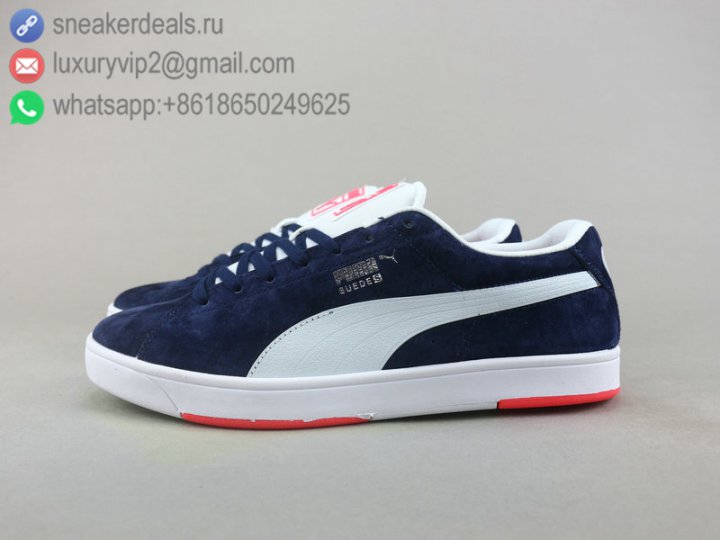 Puma Suede S Modern Tech Unisex Shoes Low Blue White Leather Size 36-45